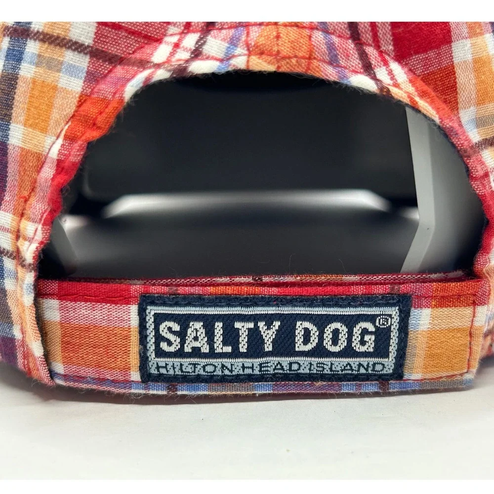 The Salty Dog Cafe Hat Youth Plaid Baseball Cap‎ Kids Apparel Hilton Head
